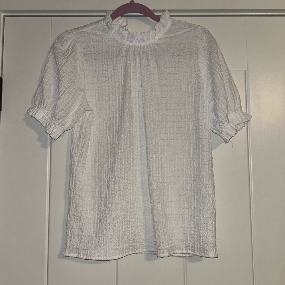 South Boutique sheer bubble sleeve blouse